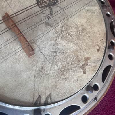 Antique Banjo/Mandolin Banjolin w/ calfskin head image 7