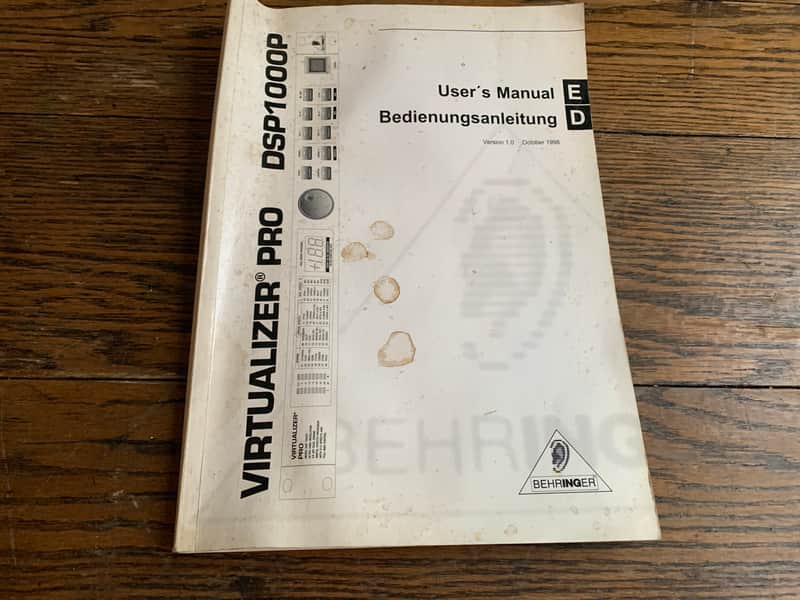 BEHRINGER DSP1000P VIRTUALIZER PRO MANUAL/ TECHNICAL BOOKLET-  MAKE OFFER! image 1