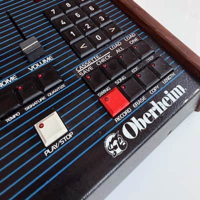 Oberheim DX 6-Voice Drum Machine 1982 - Blue with Wood Sides image 1