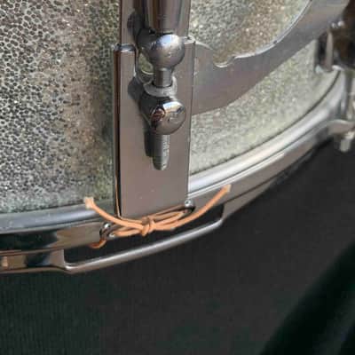Vintage 1960's Slingerland No. 161 Deluxe Student Model 5x14" 6-Lug Snare Drum with Stick-Saver Hoops in Silver Sparkle image 4