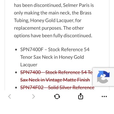Selmer Tenor Reference 54 neck only 2000s - Lacqured image 7