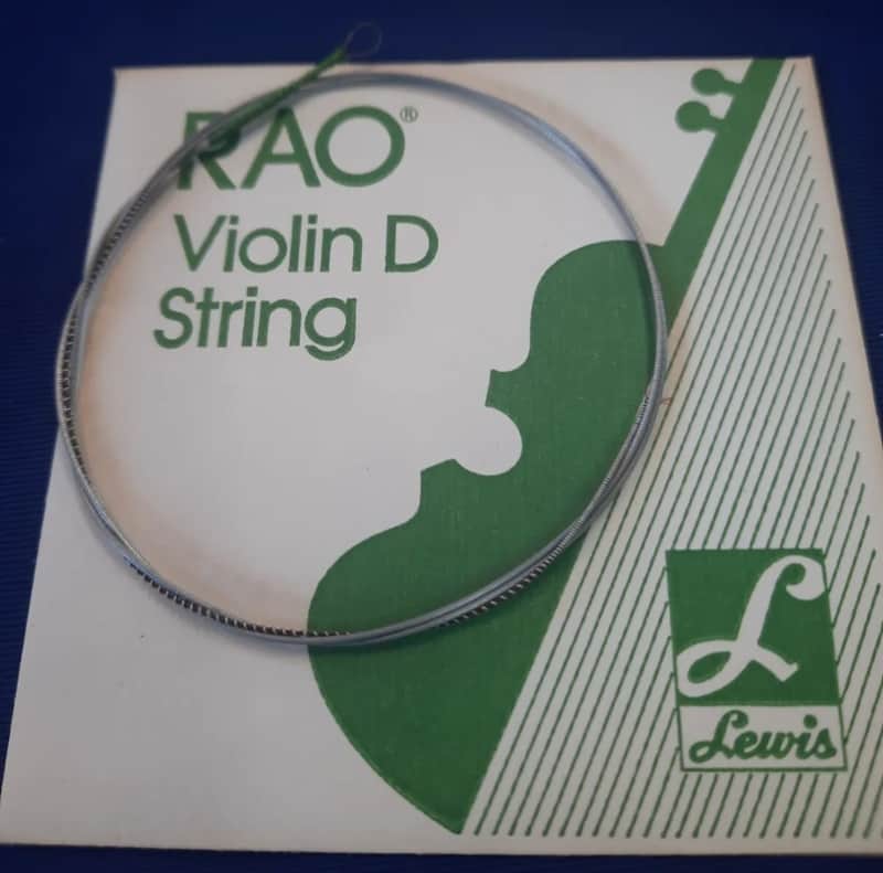 1 RAO Violin "D" STRING, Aluminum Wound  Loop end WM LEWIS &SON Lincolnwood ILL. Vtg Rare  1970's image 1