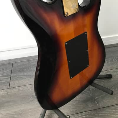 1993 Aria Pro II Strat Sunburst Maple top left handed image 23