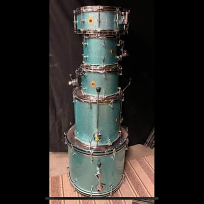 Ellis Drum Co. Blue Sparkle Custom 2013 - Turquoise Sparkle image 10