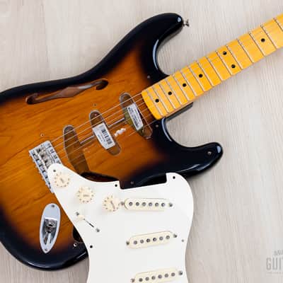 2018 Fender Eric Johnson Signature Stratocaster Thinline Sunburst w/ Case, Tags & CoA image 21