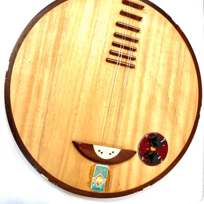 Vintage circuitbent Chinese Moon Lute Yue Qin Asian Banjo Yueqin 1960s Wood image 5