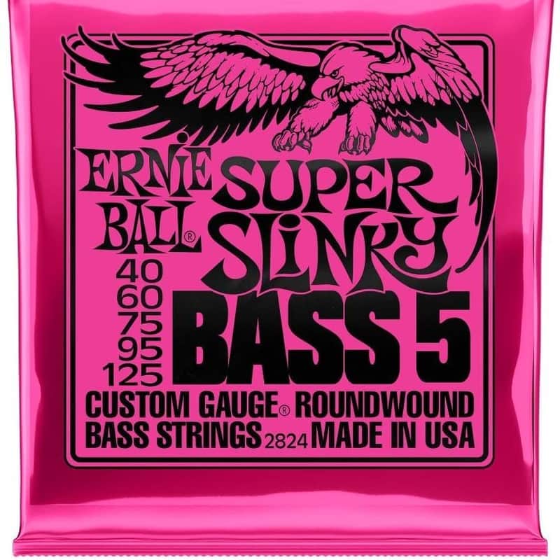 Photos - Strings Ernie Ball 5-String Super Slinky Wound Bass Guitar , 40... Nickel