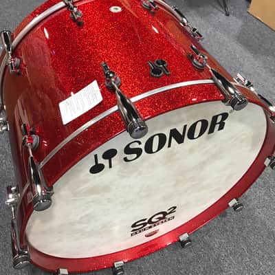 Sonor SQ2 Drum Kit Shell Pack Red Sparkle Lacquer 13/16/24 Vintage Maple Shells, Auth Dealer+Ship image 4