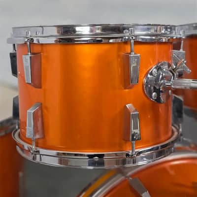 Used Vintage Sonor Champion 5pc Drum Set Metallic Orange w/Hardware - Very Good image 2