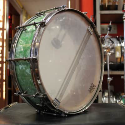 1926 Liberty 5x14 Snare Drum in Sea Green Pearl image 5