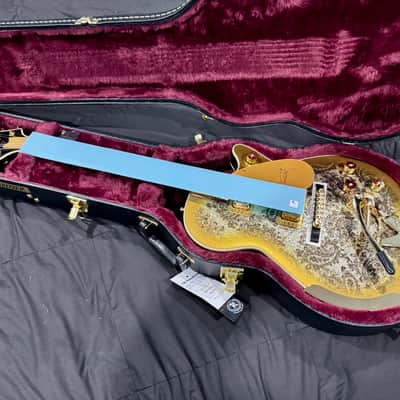Gretsch Gretsch Guitars G6134TG Limited-Edition Paisley Penguin w/String-Thru Bisgby Electric Guitar Gold Paisley 2025 - Gold Paisley & Black image 19