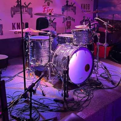 Rogers Cleveland Drum Set Dynasonic snare NAMM Show Shell Pack Sky blue onyx 4 PC.. image 1