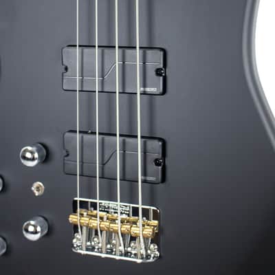 Sawtooth Rebel24 Series Left Handed Satin Black 24 Fret Electric Bass Guitar w Fishman Fluence Pickups and Padded Gig Bag image 5
