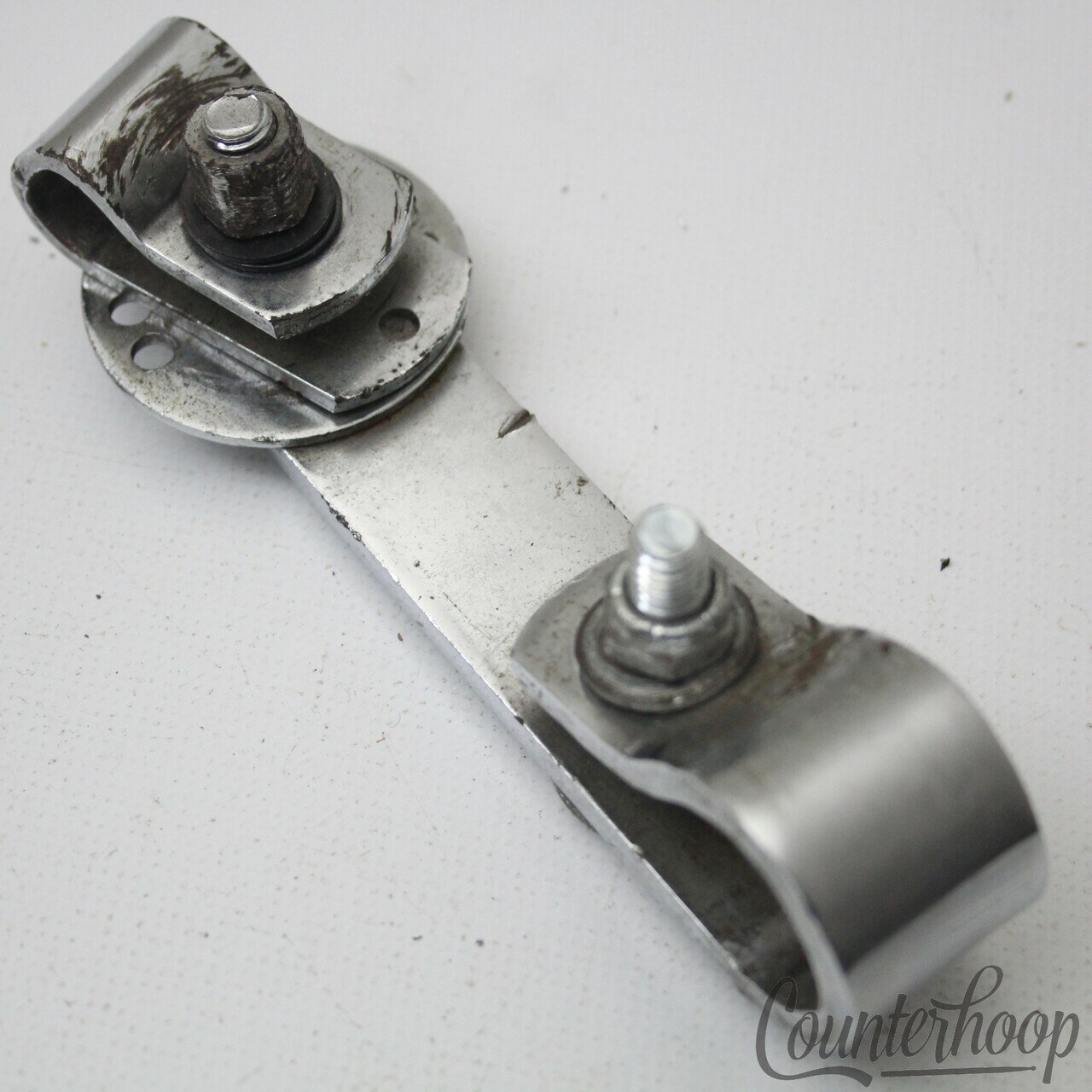 Pearl Bass Drum Rail Tom Mount Slider+L/Clip-Arm Tilter Chrome Japan Vintage 60s — main photograph