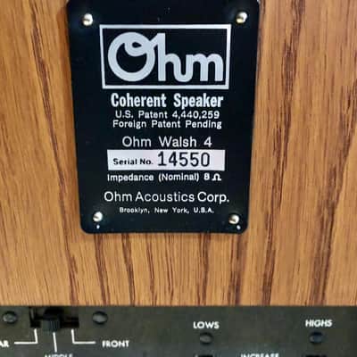 Ohm Walsh 4 1980s Vintage HiFi  Stereo Speakers Free Shipping image 11