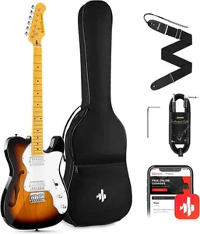 Donner DJC-1000 Semi Hollow Tele - With GigBag image 1