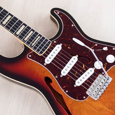 2014 Fender Stratocaster ST/HO/3S Mahogany Semi-Hollow Sunburst w/ DiMarzio Area 61, Japan MIJ image 7