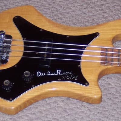 Guild B-301A 1978 Natural Ash inscribed by Dee Dee Ramone image 1