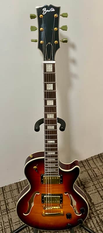 Brewton Les Paul Style Semi-Hollow Body Electric Guitar - Sunburst image 1