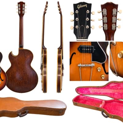 1958 Gibson ES-225T Sunburst — Original P-90 + Rare Original Case image 2