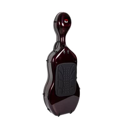 Crossrock 100% Carbon Fiber Case fits 4/4 Full-Size Cello, 7 Lb Lightweight - Red image 3