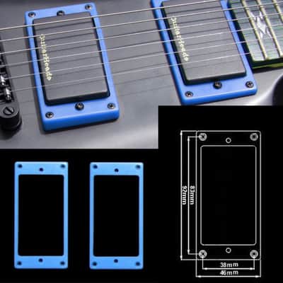 Blue Humbucker Pickup Mounting Rings Set – Neck & Bridge Trim Bezels (2pc) image 1