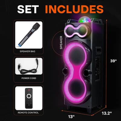 Audio Large Bluetooth Party Speaker - Big Bluetooth Speaker with True Wireless Stereo System - Enjoy Powerful Bass and Clear Treble - Big Speaker with LED Display image 2