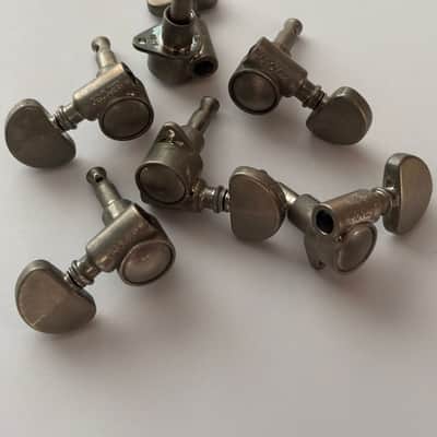 Set of 6 Milk Bottle Grover Rotomatic Aged Nickeltuners w/bushings and screws Gibson, Les Paul, relic | 59 Parts image 4