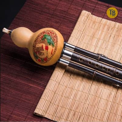 Premium Natural Hulusi Gourd Flute in Key C (Lowest Note)– Handmade by Master Artisan | Traditional Yunnan Purple Bamboo Flute | Best Sound & Craftsmanship image 2