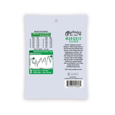 Martin MA180S Authentic Acoustic Marquis Silked 80/20 Bronze Guitar Strings - .010-.047 Extra Light 12-string image 2