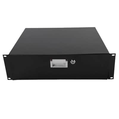 Rack Mount DJ 19" 3U Rack Road Case Equipment Deep Drawer Locking Black image 3