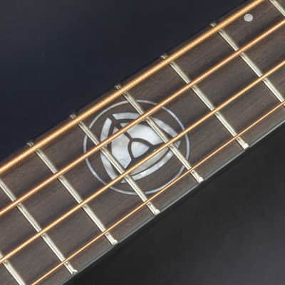 Lindo Neptune Short Scale (30") V2 Electro Acoustic Bass Guitar and Padded Gigbag Matte Black | Luminlays | Unique Bracing for Incredible Tone | Mother-of-Pearl 12th Fret Planet Inlay image 3