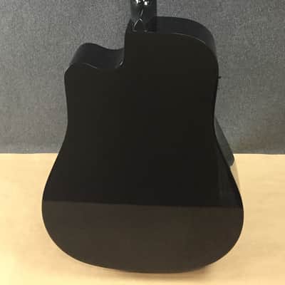 Squier by Fender SA-105CE Acoustic-Electric Guitar Black SA105 Pickup Fishman Preamp EQ Tuner image 3