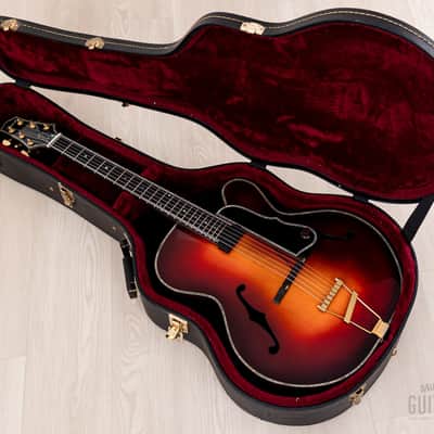 Harvey Leach Cutaway Archtop 17" Carved Acoustic Electric Guitar Sunburst w/ Benedetto, Case image 16