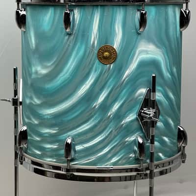 Gretsch 20/12/14/5.5x14" Progressive Jazz 60's Round Badge Drum Set - Aqua Satin Flame image 20