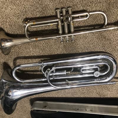 Getzen Titlest Baritone (?) Bugle - Has one piston valve and one rotary valve trigger image 9