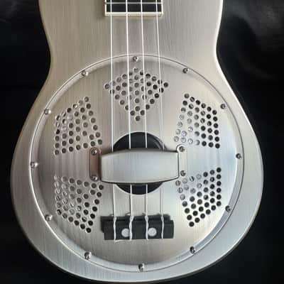 Gold Tone Concert ResoUkulele 2020’s - Polished satin silver colored brushed brass image 3