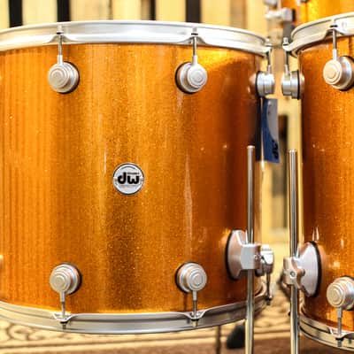 DW Collector's Maple/Spruce Tangerine Sparkle Exotic Drum Set 24/13/16/18/7x14 - SO #1157540 image 2