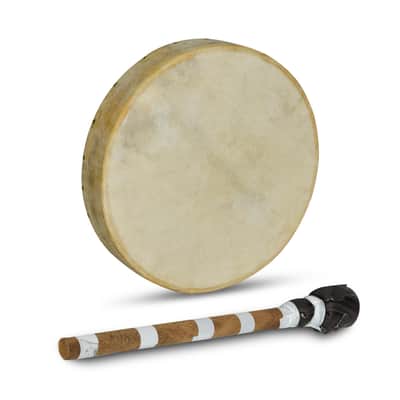 Traditional Bodhran Frame Drum 16” with Handle | Natural Goatskin Head | Includes Carry Bag & Wood–Leather Mallet | By Next Harps image 6