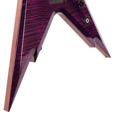 Dean USA Razorback V Floyd Flame Top Prototype Electric Guitar - Trans Purple image 7