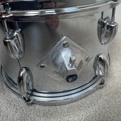 Slingerland Vintage 12” x 8” Chrome Tom Drum - Brass Hoops 60s - Chrome image 5
