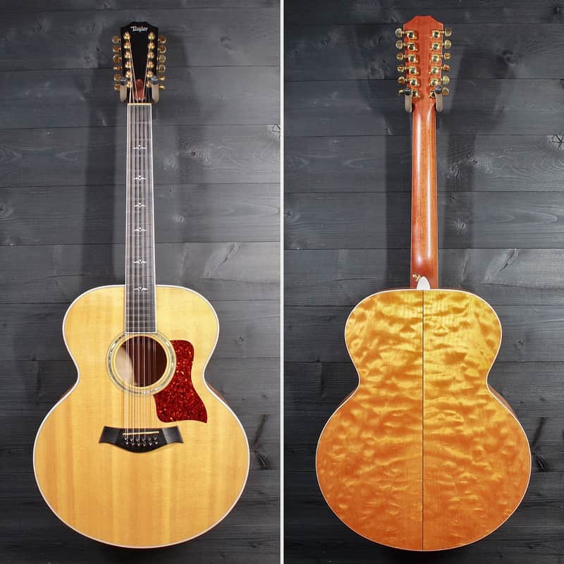 Taylor 655e Quilted Maple Jumbo 12-String w/ Electronics Excellent image 1