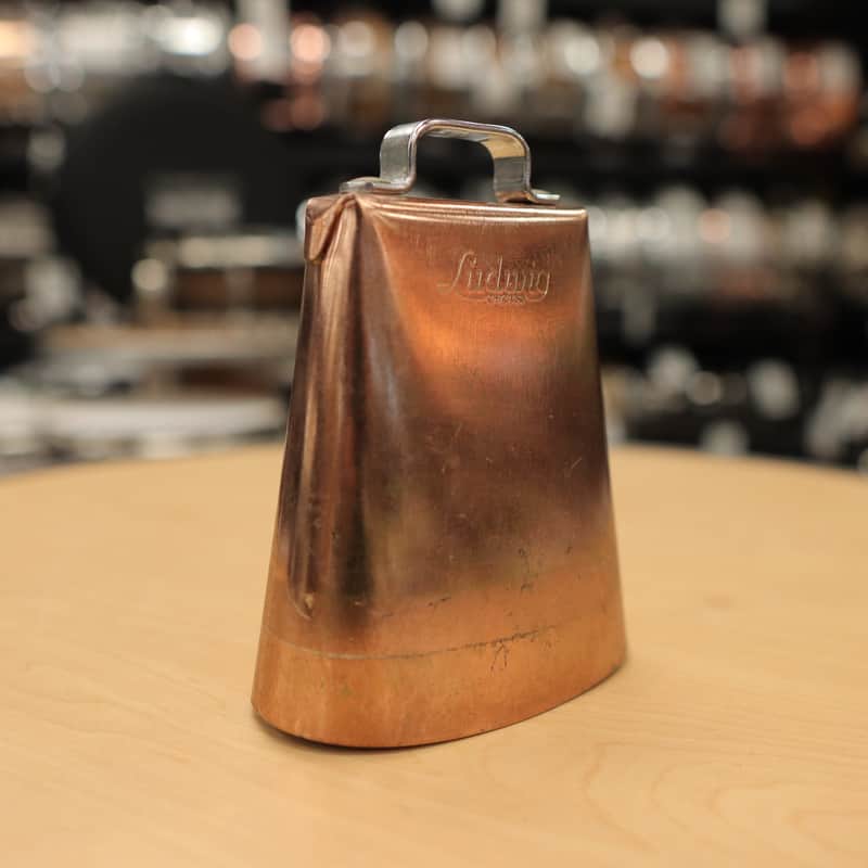 Vintage Ludwig Gold Tone Script Logo 5" Cowbell image 1