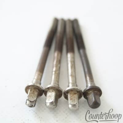 *Leedy&Ludwig 4x 2 5/8" Tension T-Rods Snare/Tom Drum Vintage Chrome 40s-50s USA image 2