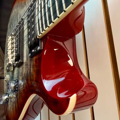 PRS SE Custom 24 Quilt Top 2024 Charcoal Cherry Burst with Gig Bag - Pre Owned image 4