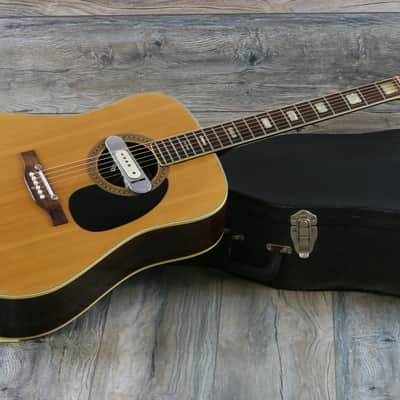 Vintage! 70’s MIJ Epiphone 6830 Acoustic/ Electric Natural Kalamazoo + Case image 1