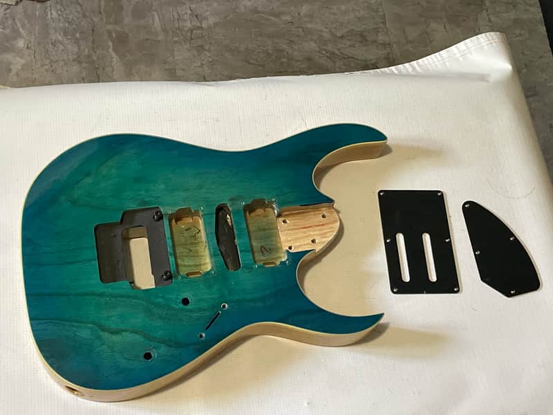 2010's Indonesian Ibanez RG470AHM Blue Moon Burst Ash Guitar Body Floyd Ready