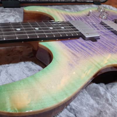 2020 Cort G290 LE Namm Limited Edition African Mahogany AAAA 7mm Flamed Maple Top image 7