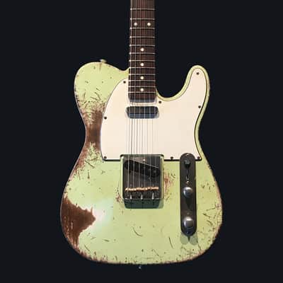 Made to Order - FRANCHIN Mars guitar Relic Aged 100% Nitro Lacquer (Butterscotch/ Sunburst/ Black/ White/ Blue/ Green/ Yellow/ Red/ Pink/ Burgundy/ Purple/ Gold/ Silver, etc.) Telecaster-Tele-T-Style Made in Italy image 6