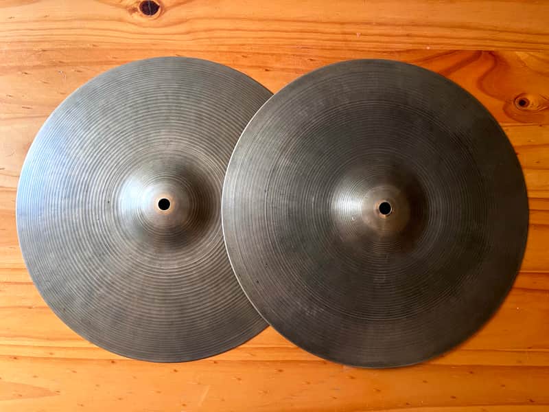 14” vintage Avedis Zildjian hi-hats with 1970s Thin Stamp image 1